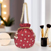 Potli Bags for Ladies & Girls | Women Shagun Pouches for Festive Seasons | Batwa Bag Bridal Purse With Moti Design - Maroon
