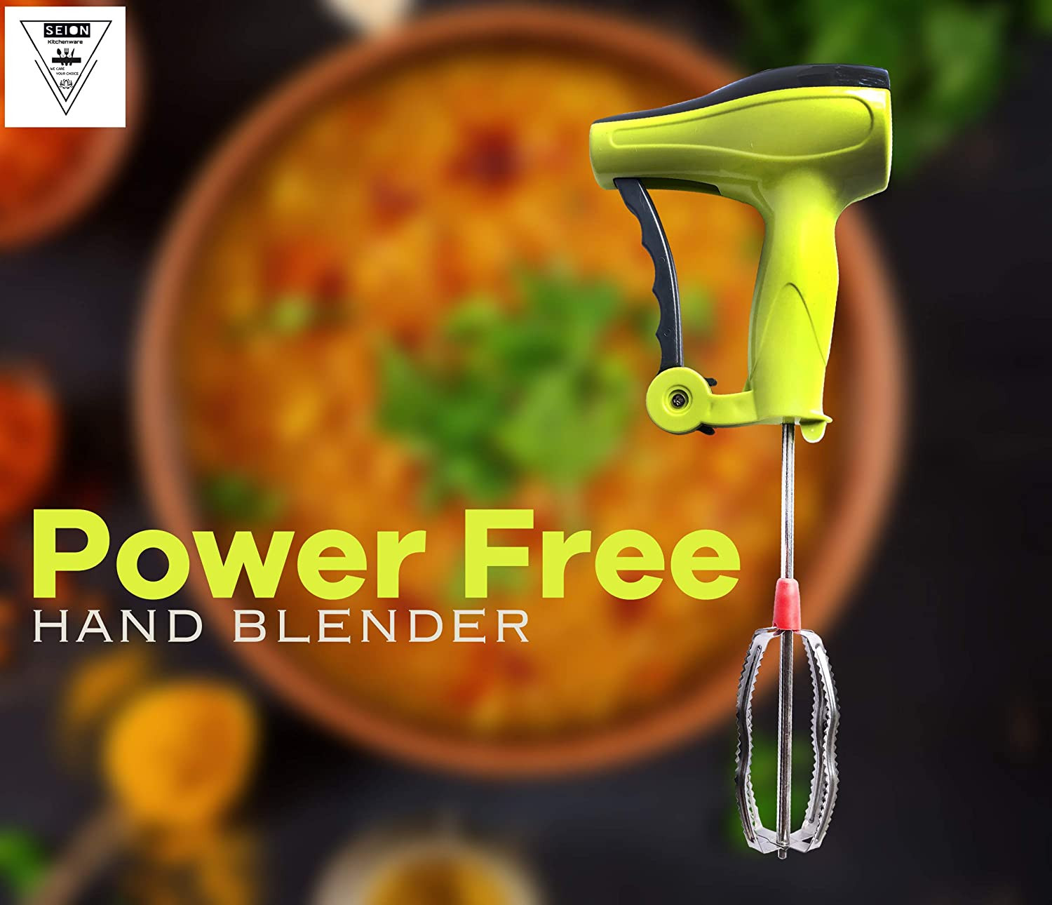 Kuber Industries Power-Free Hand Blender and Beater in Kitchen Appliances with High Speed Operation (Egg and Cream, Milkshake, Soup, Lassi, Butter Milk Maker) Multi-KUBMRT11901