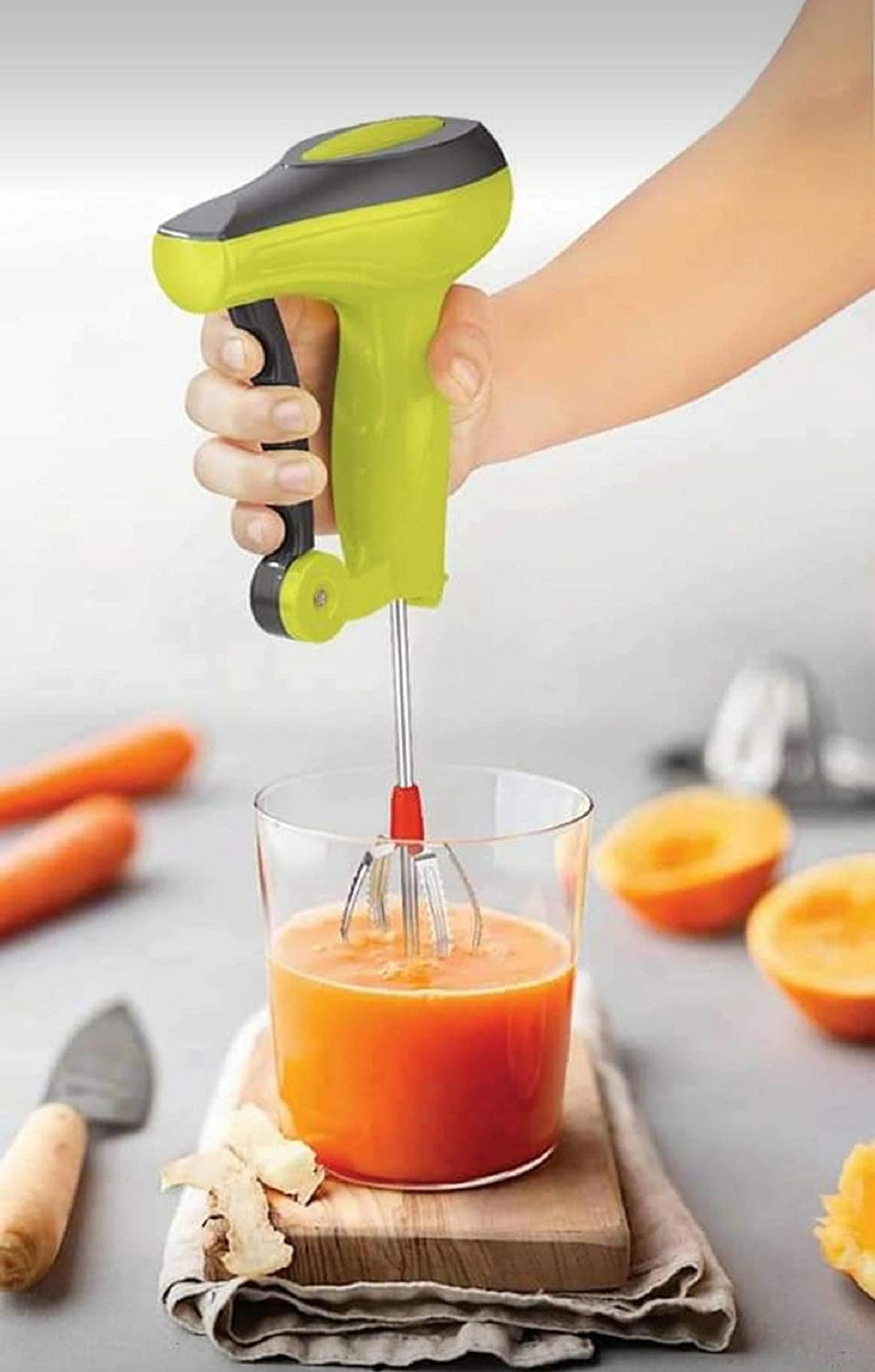 Kuber Industries Power-Free Hand Blender and Beater in Kitchen Appliances with High Speed Operation (Egg and Cream, Milkshake, Soup, Lassi, Butter Milk Maker) Multi-KUBMRT11901