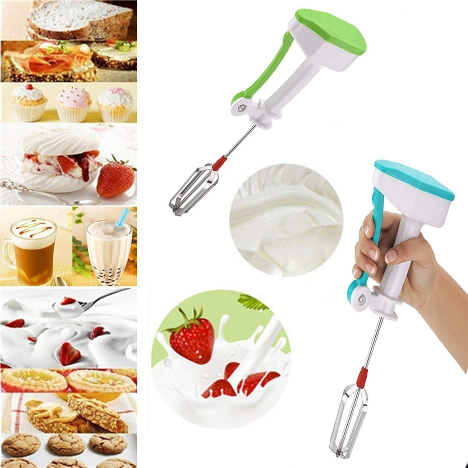 Kuber Industries Power-Free HAnd Blender And Beater In Kitchen Appliances With High Speed Operation (Egg And Cream; Milkshake; Soup; Lassi; Butter Milk Maker) (Multi)