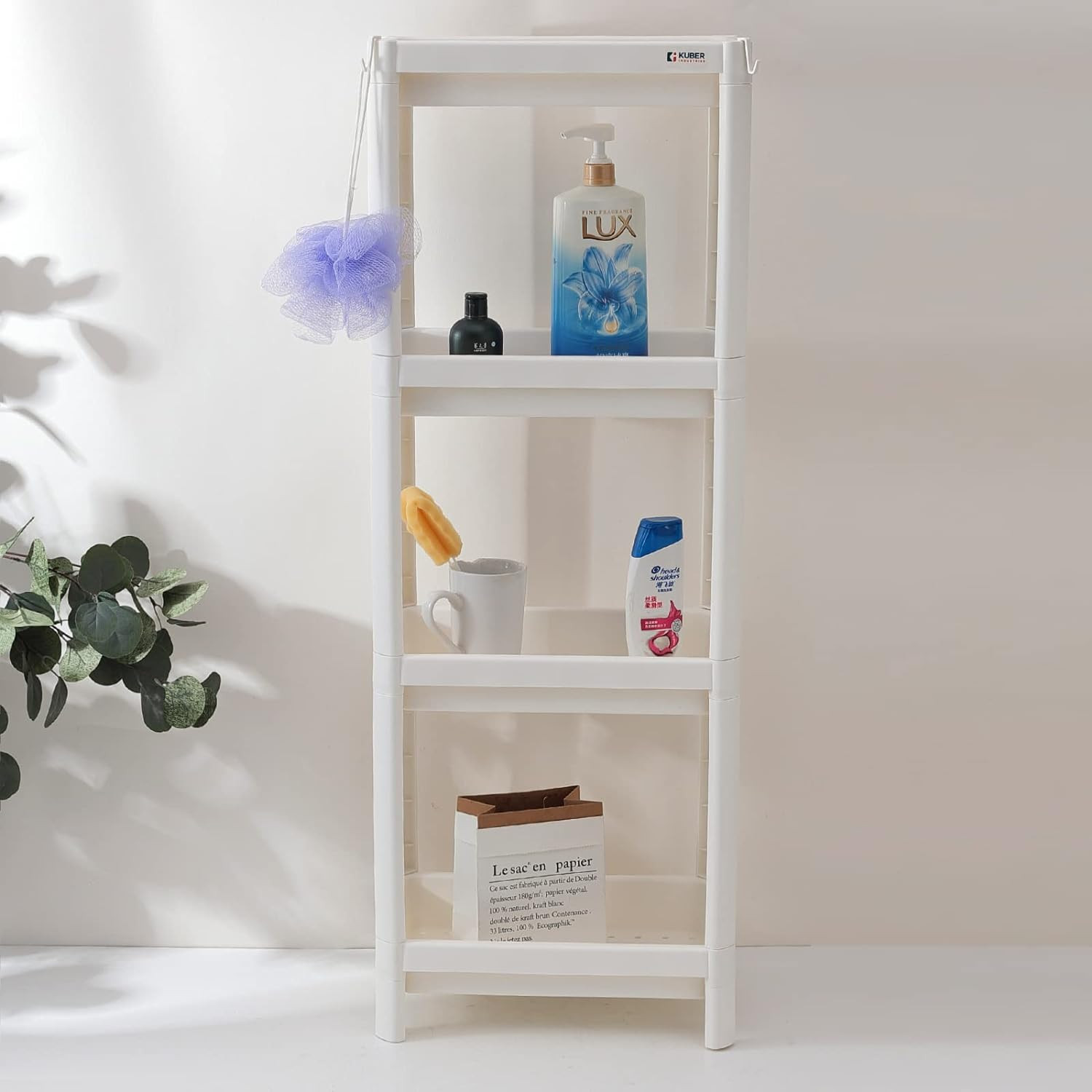Kuber Industries PP Storage Shelf - 1734-White
