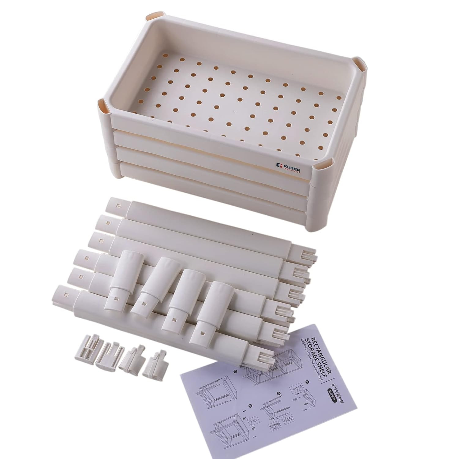 Kuber Industries PP Storage Shelf - 1734-White
