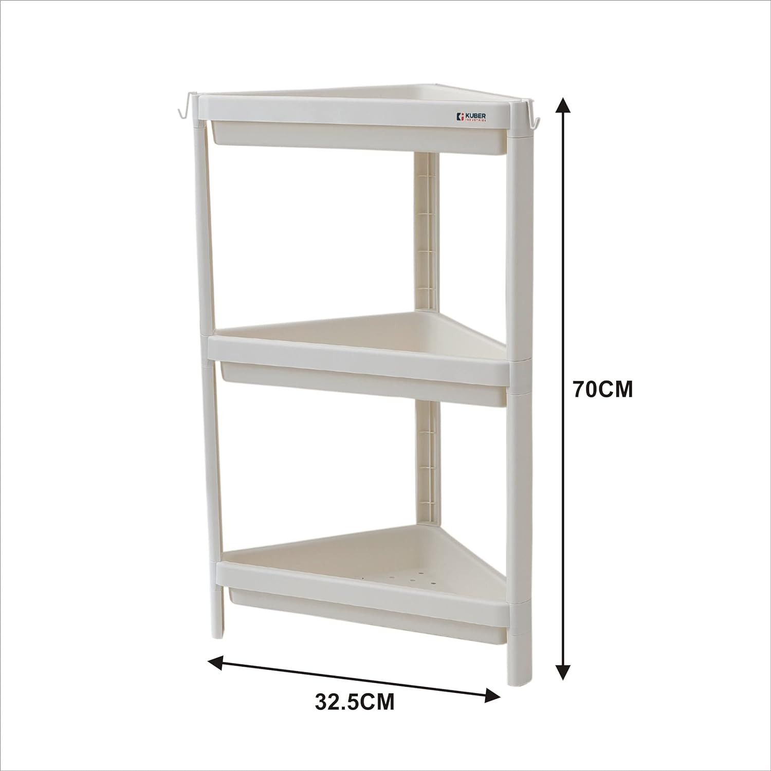 Kuber Industries PP Storage Shelf (Triangle)- 1743-White
