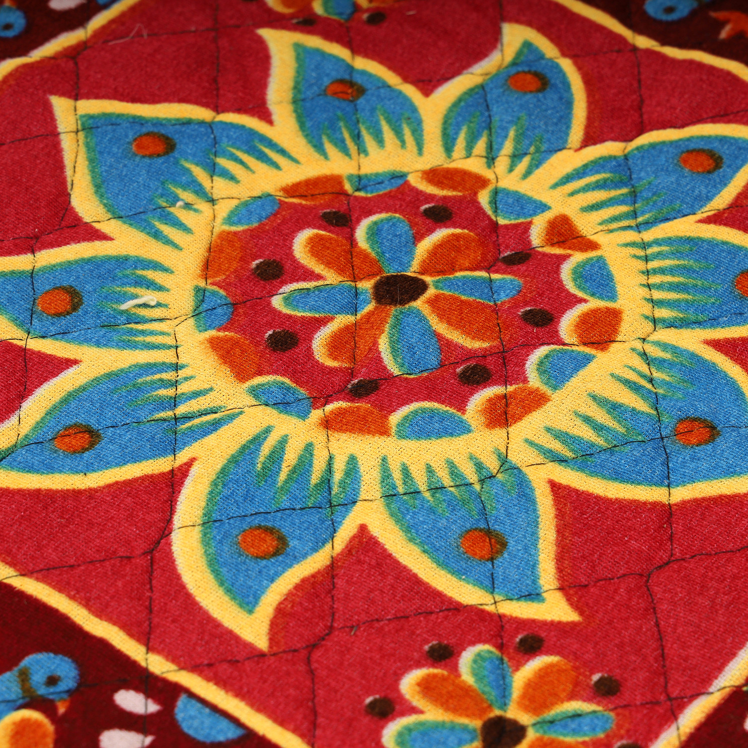 Kuber Industries Prayer Mat | Velvet Aasan Mat | Meditation Prayer Carpet Mat | Pooja Aasan Mat | Check Square Prayer Mat | Traditional Prayer Mat | Small | Multicolor