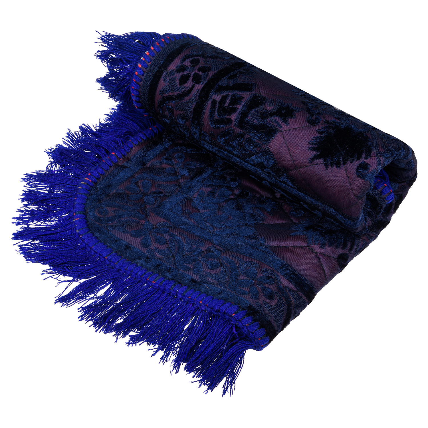 Kuber Industries Prayer Mat | Velvet Aasan Mat | Meditation Prayer Pooja Carpet Mat | Aasan Mat for Pooja | Self Pooja Prayer Mat | Traditional Aasan Prayer Mat | Blue