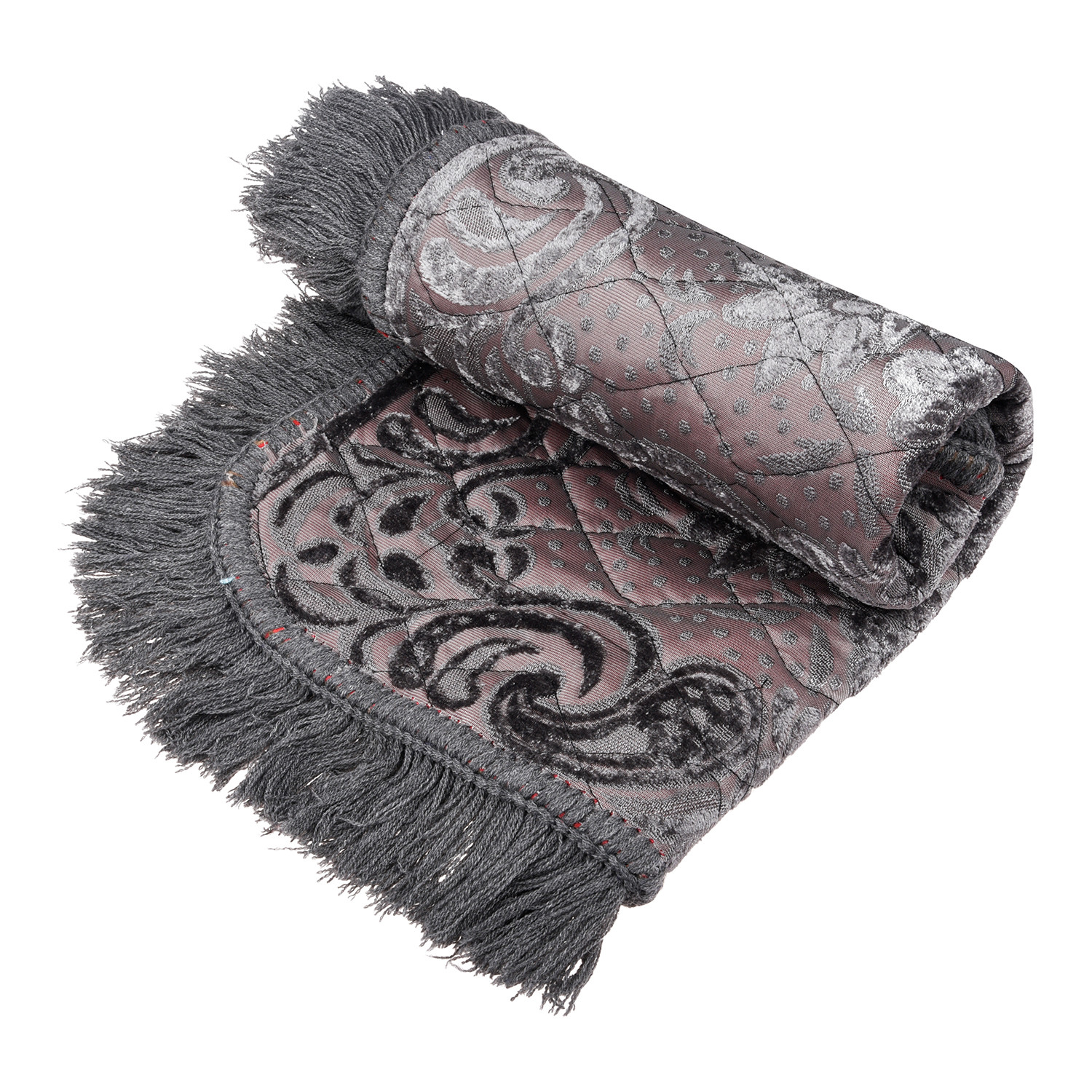 Kuber Industries Prayer Mat | Velvet Aasan Mat | Meditation Prayer Pooja Carpet Mat | Aasan Mat for Pooja | Self Pooja Prayer Mat | Traditional Aasan Prayer Mat | Gray