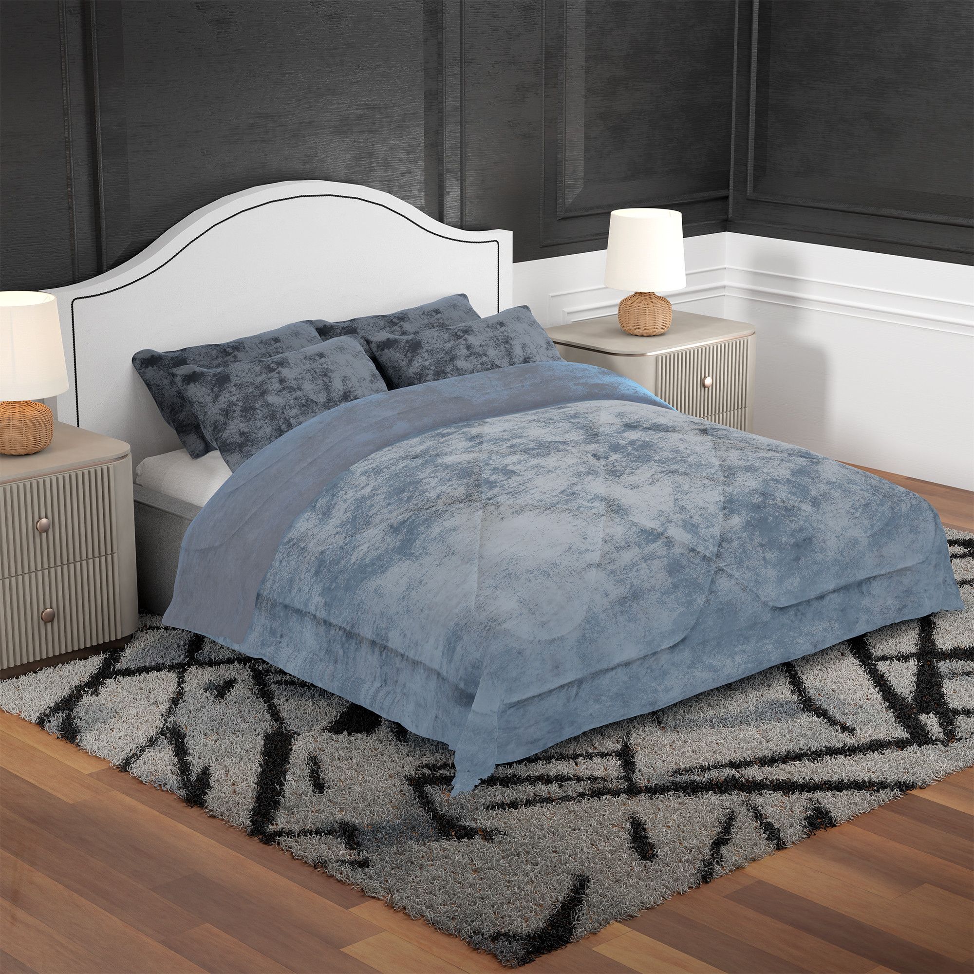 Kuber Industries Premium 90x100 Inch Reversible Supersoft Blanket for Heavy Winter  500 GSM King Size Comforter  Garam Kambal for Home  Quilted RazaiDouble Bed Blankets for Winter  Grey