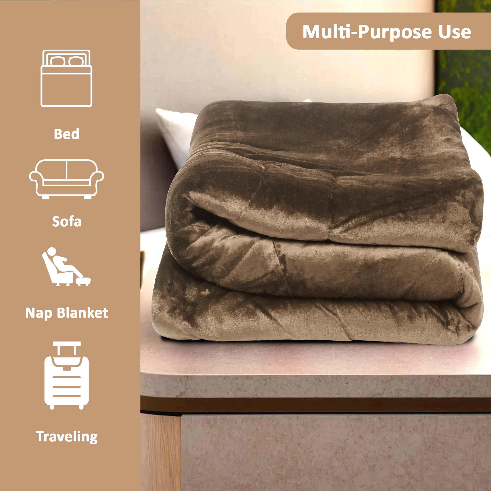 Kuber Industries Premium 90x100 Inch Reversible Supersoft Blanket for Heavy Winter  500 GSM King Size Comforter  Garam Kambal for Home  Quilted RazaiDouble Bed Blankets for Winter  Wine