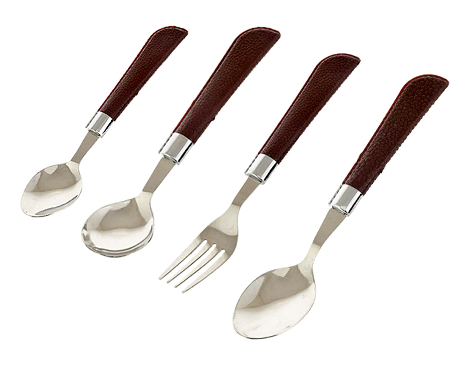 Kuber Industries Premium ABS Plastic & Stainless Steel Cutlery Set With Stand For Kitchen/Dining, Set of 24 (Brown)