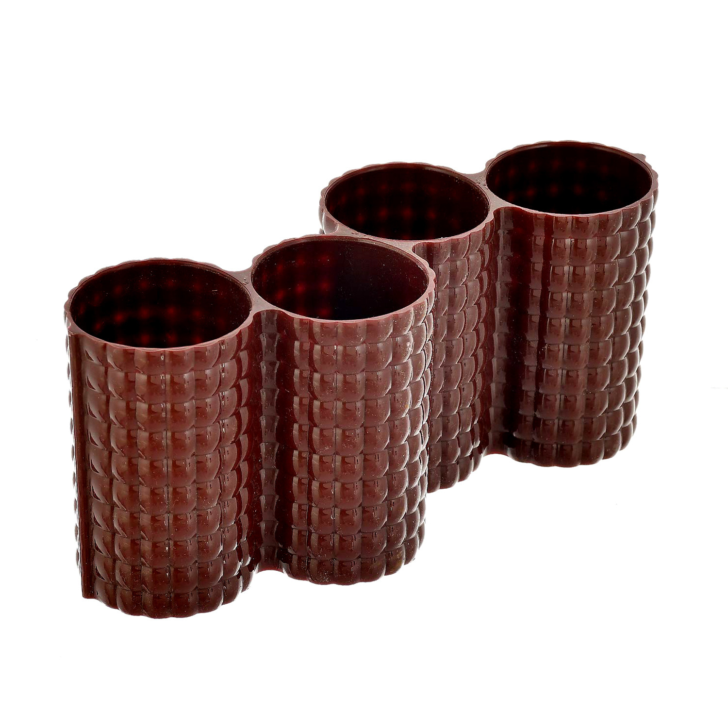 Kuber Industries Premium ABS Plastic & Stainless Steel Cutlery Set With Stand For Kitchen/Dining, Set of 24 (Brown)