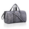 Premium Leather Duffle Bags for Travel for Women & Men | Spacious Cabin Bag with Detachable Shoulder Strap & Handle | Water Resistant Luggage Bag for Travelling & Tour | Grey