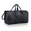Premium Leather Duffle Bags for Travel for Women & Men | Spacious Cabin Bag with Detachable Shoulder Strap | Water Resistant Luggage Bag for Travelling & Tour | Black