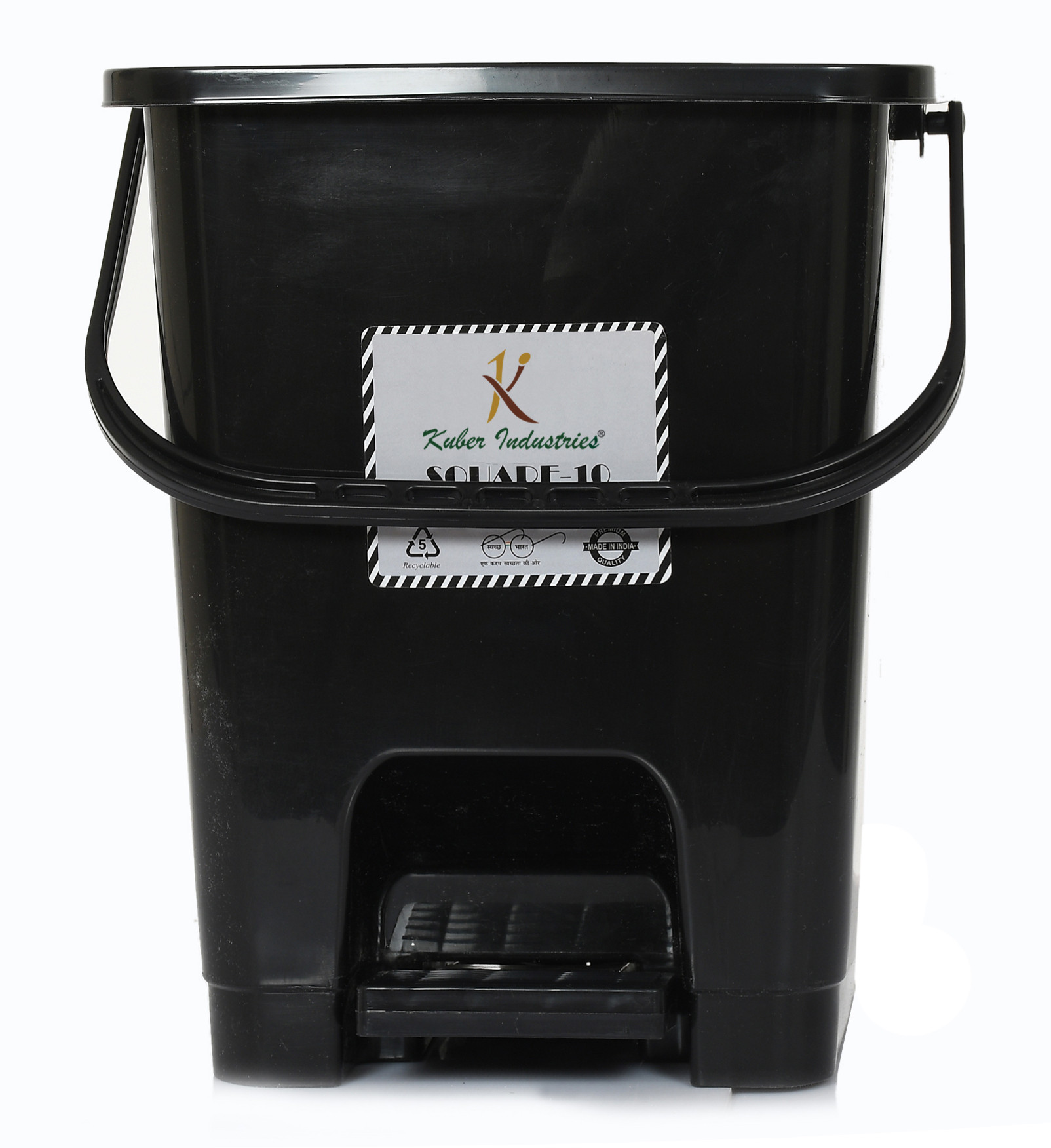 Kuber Industries Premium Plastic Pedal Dustbin 10 Ltr (Black)