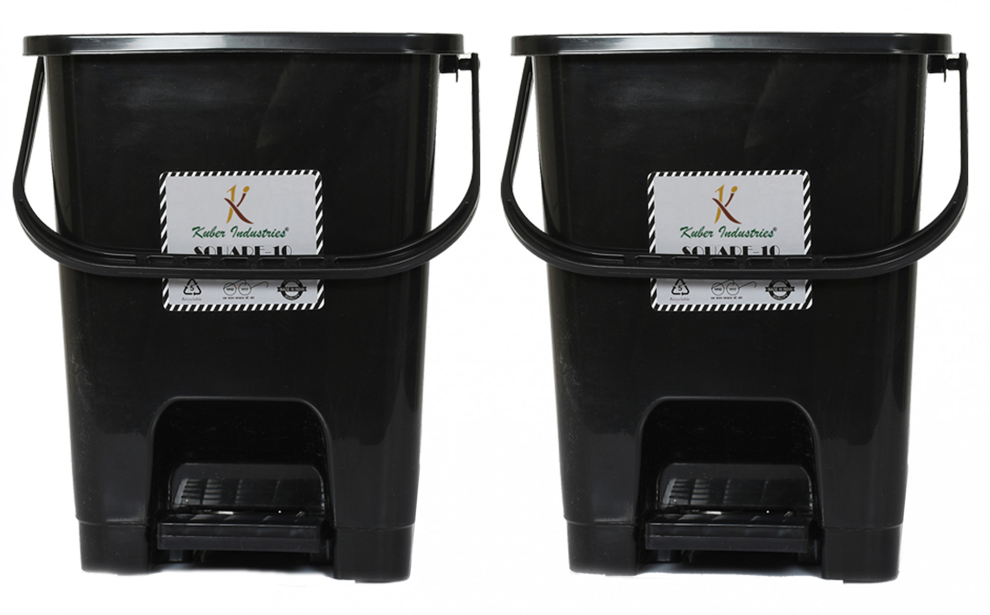 Kuber Industries Premium Plastic Pedal Dustbin 10 Ltr (Black)