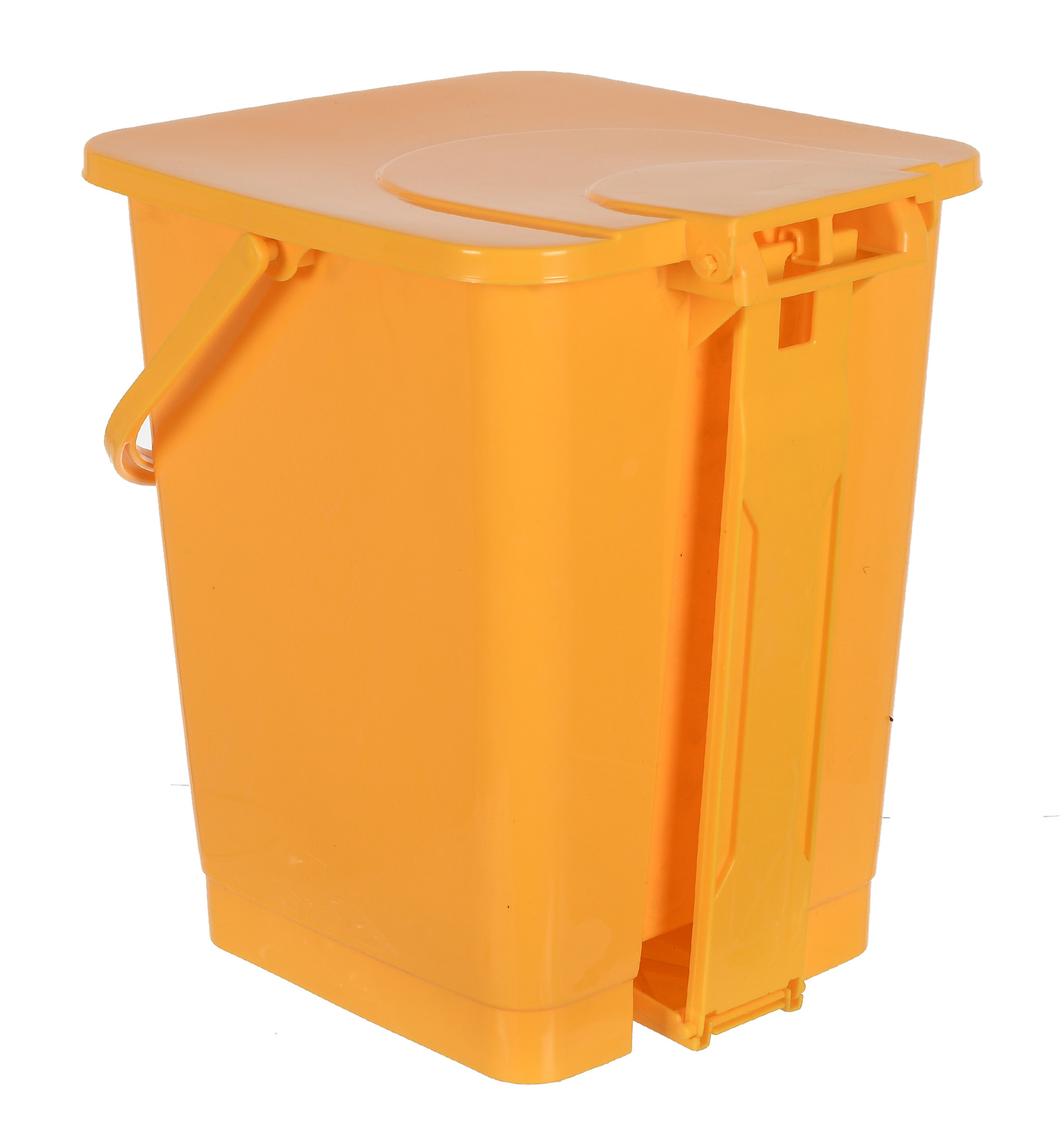 Kuber Industries Premium Plastic Pedal Dustbin 10 Ltr (Black & Yellow)-Pack of 2