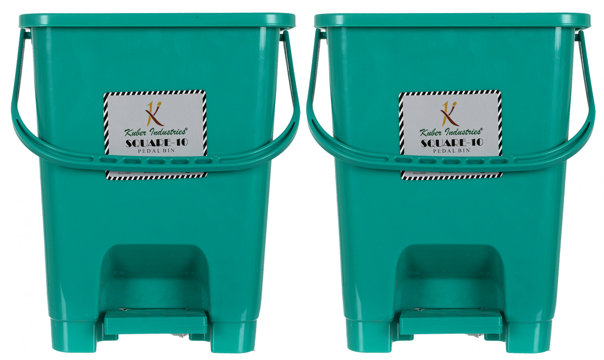 Kuber Industries Premium Plastic Pedal Dustbin 10 Ltr (Green)