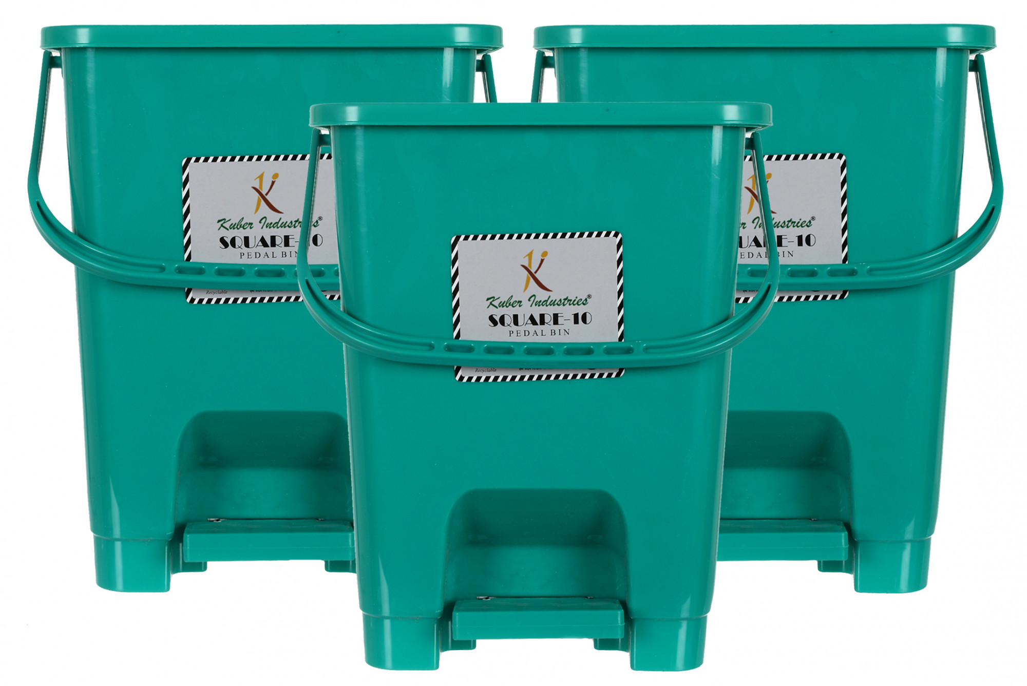 Kuber Industries Premium Plastic Pedal Dustbin 10 Ltr (Green)