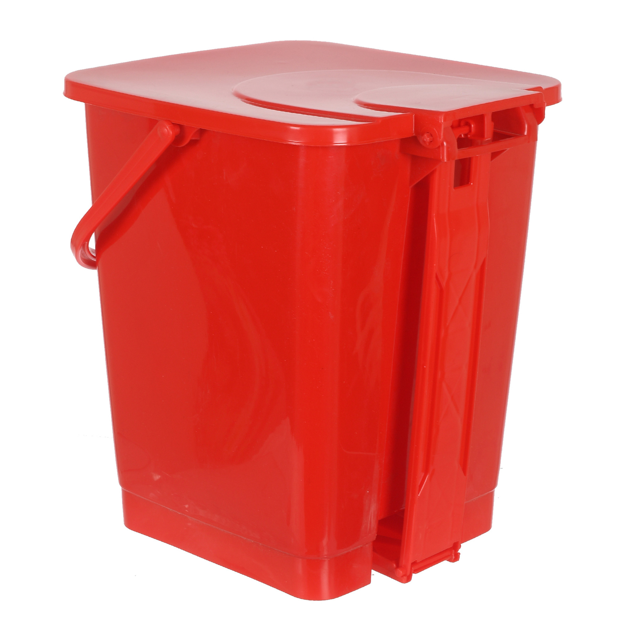 Kuber Industries Premium Plastic Pedal Dustbin 10 Ltr (Red)