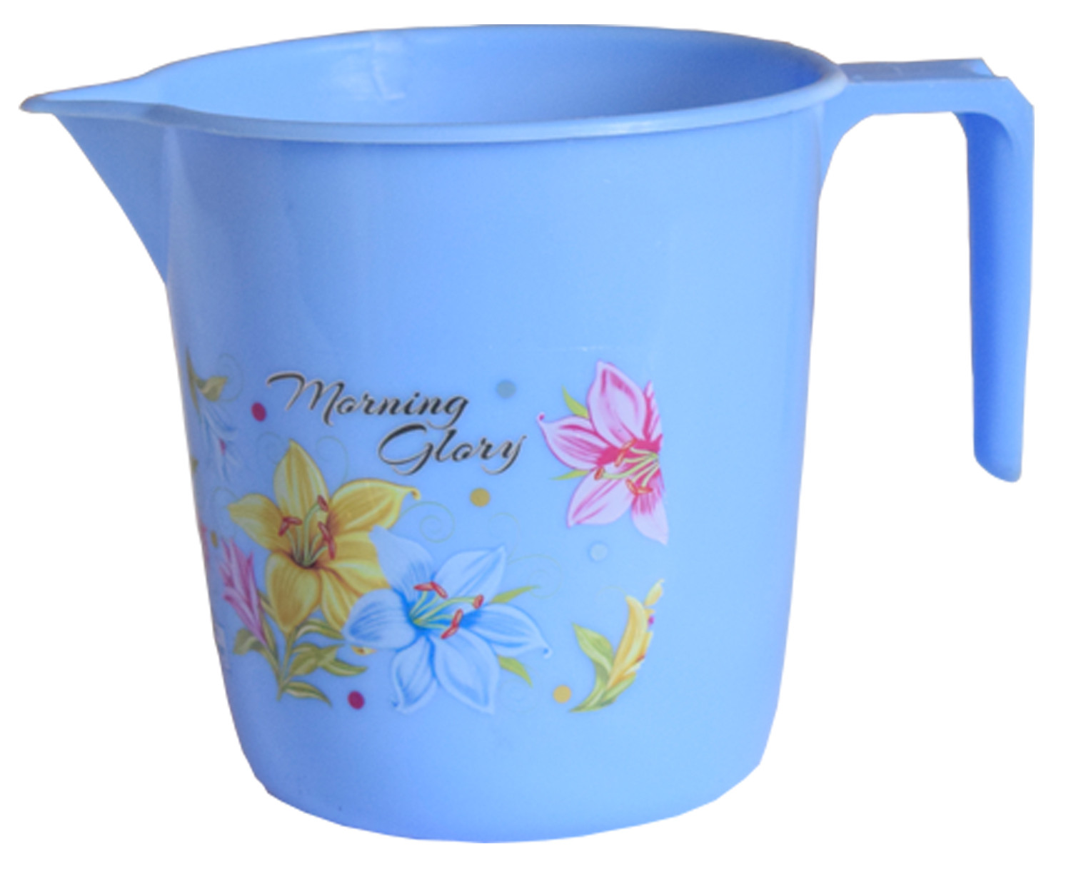 Kuber Industries Printed 2 Pieces Unbreakable Virgin Plastic Multipurpose Bathroom Tub & Mug Set (Blue)