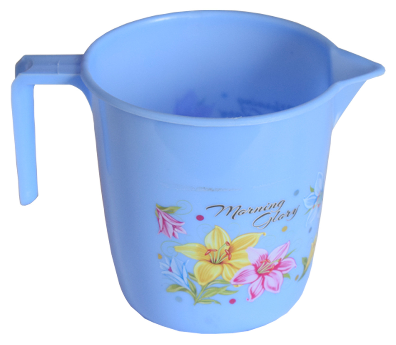 Kuber Industries Printed 2 Pieces Unbreakable Virgin Plastic Multipurpose Bathroom Tub & Mug Set (Blue)