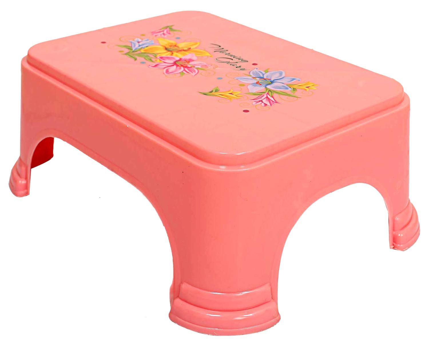 Kuber Industries Printed 3 Pieces Unbreakable Virgin Plastic Multipurpose Bucket, Stool & Tub Set (Pink)