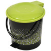 Kuber Industries Printed Multiuses Plastic Pedal Dustbin, Waste Bin, Trash Can With Handle, 7 Litre (Black)-47KM0739