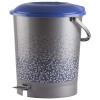 Kuber Industries Printed Multiuses Plastic Pedal Dustbin, Waste Bin, Trash Can With Handle, 7 Litre (Grey)-47KM0743