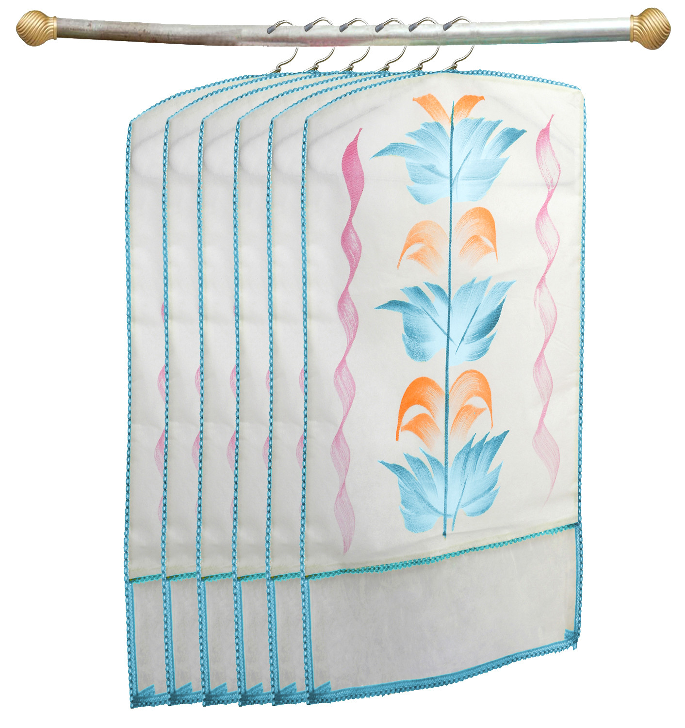 Kuber Industries Printed Non Woven Hanging Saree Cover Wardrobe Organiser (Blue) -CTKTC38911