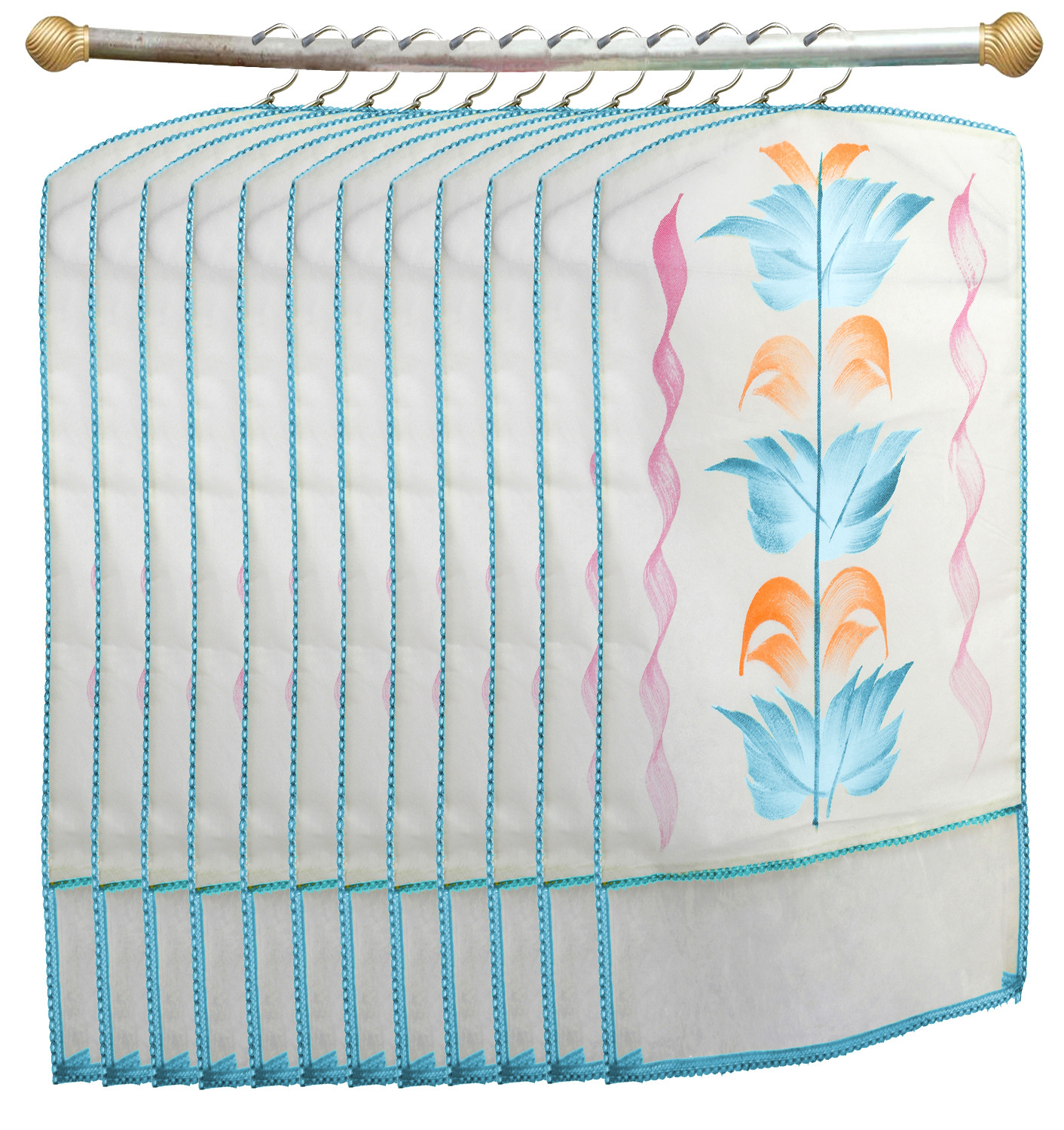 Kuber Industries Printed Non Woven Hanging Saree Cover Wardrobe Organiser (Blue) -CTKTC38911