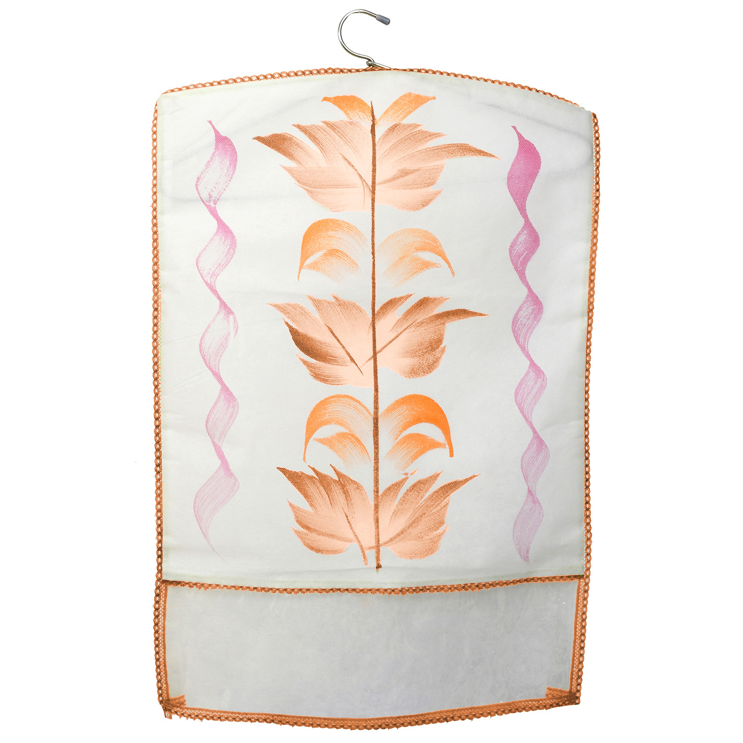 Kuber Industries Printed Non Woven Hanging Saree Cover Wardrobe Organiser (Brown) -CTKTC38935