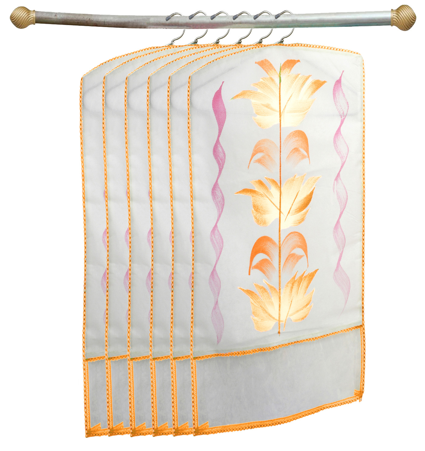 Kuber Industries Printed Non Woven Hanging Saree Cover Wardrobe Organiser (Cream) -CTKTC38941