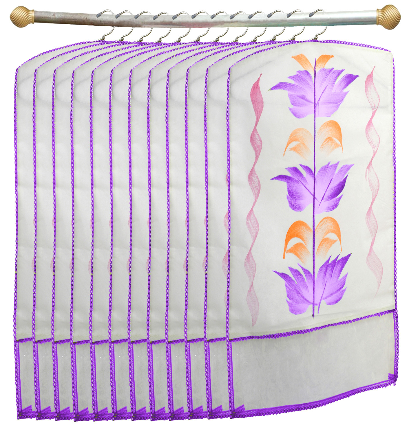 Kuber Industries Printed Non Woven Hanging Saree Cover Wardrobe Organiser (Purple) -CTKTC38917