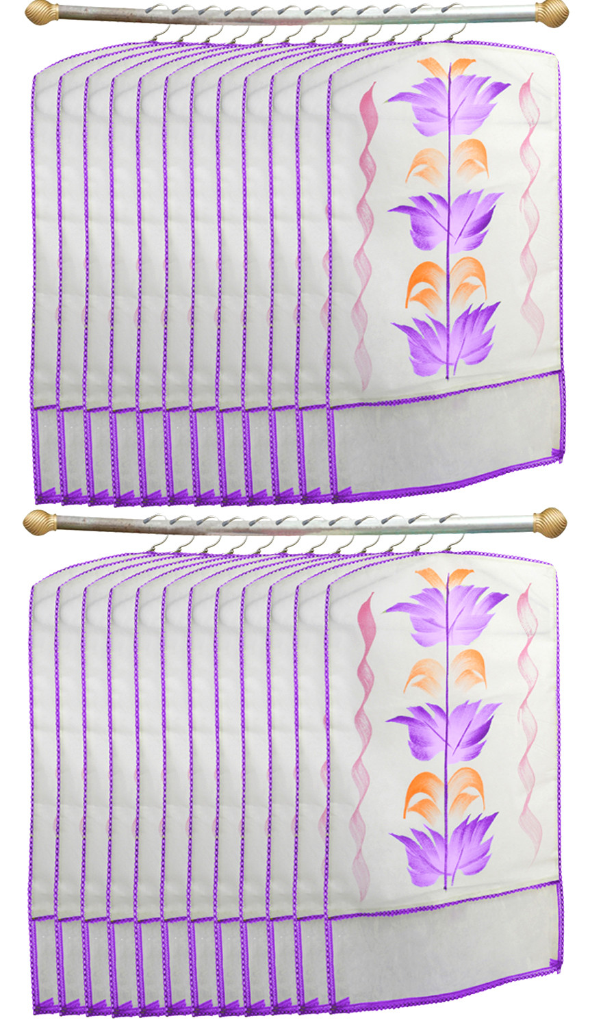 Kuber Industries Printed Non Woven Hanging Saree Cover Wardrobe Organiser (Purple) -CTKTC38917