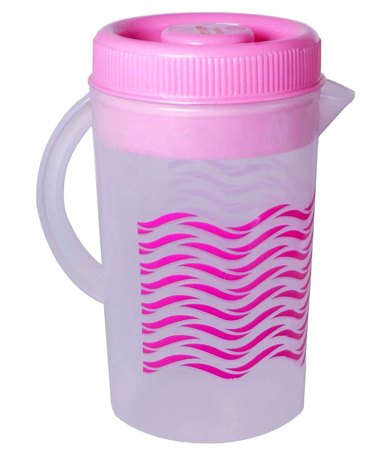Kuber Industries Printed Plastic Water Jug With Lid, 2Ltr. (Pink)