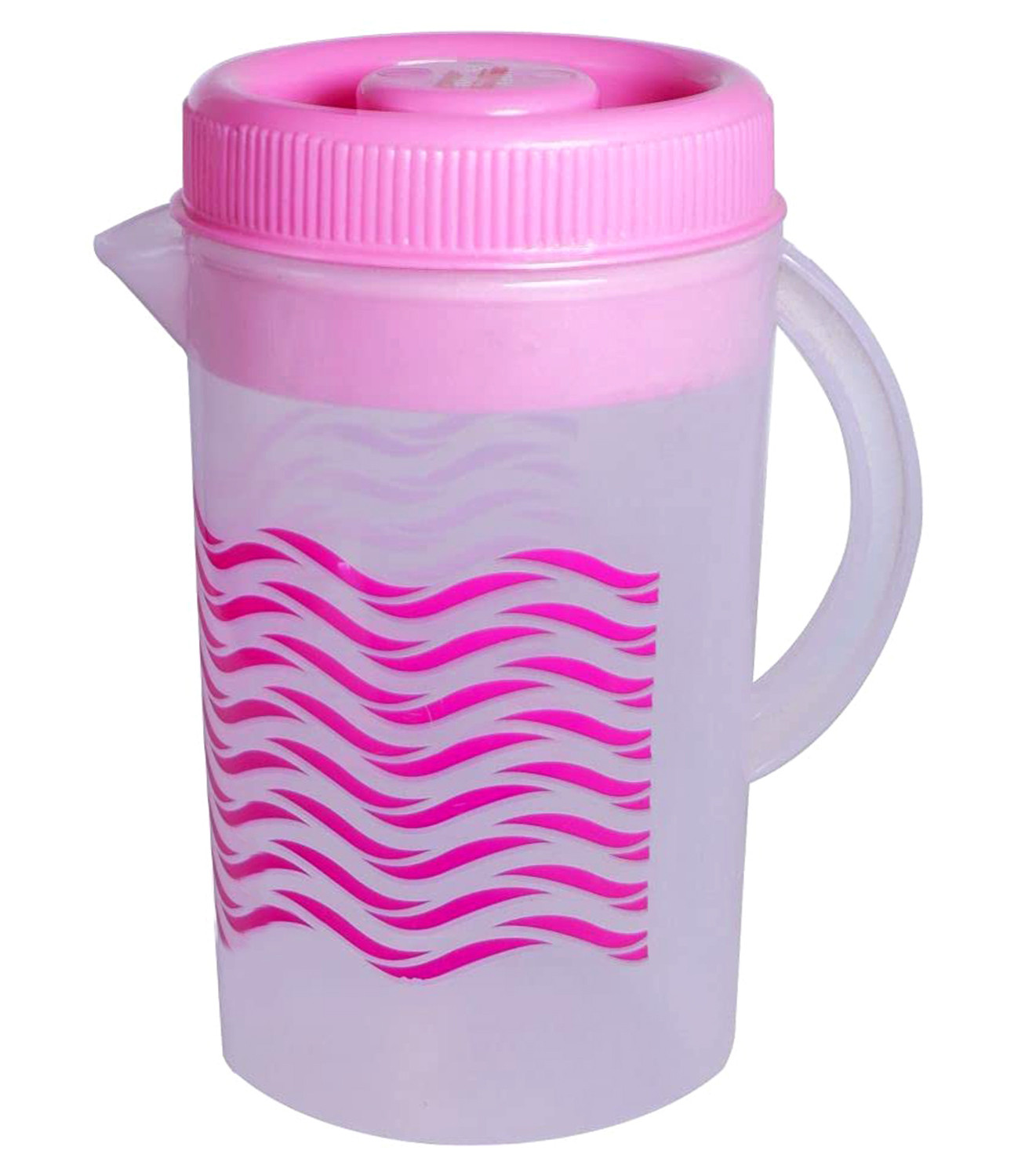 Kuber Industries Printed Plastic Water Jug With Lid, 2Ltr. (Pink)