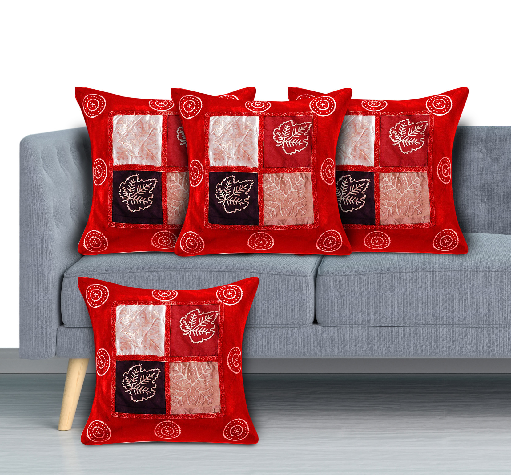 Kuber Industries Printed Soft Decorative Square Throw Pillow Cover, Cushion Covers, Pillow Case For Sofa Couch Bed Chair 16x16 Inch-(Maroon)-HS_38_KUBMART21727