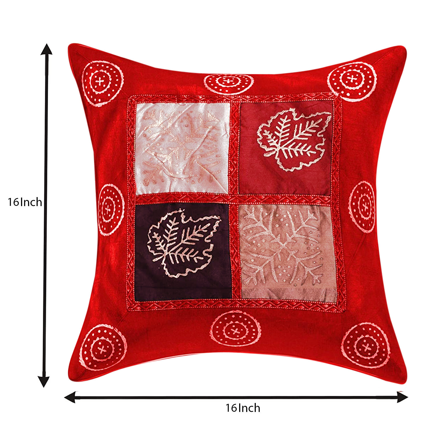 Kuber Industries Printed Soft Decorative Square Throw Pillow Cover, Cushion Covers, Pillow Case For Sofa Couch Bed Chair 16x16 Inch-(Maroon)-HS_38_KUBMART21727