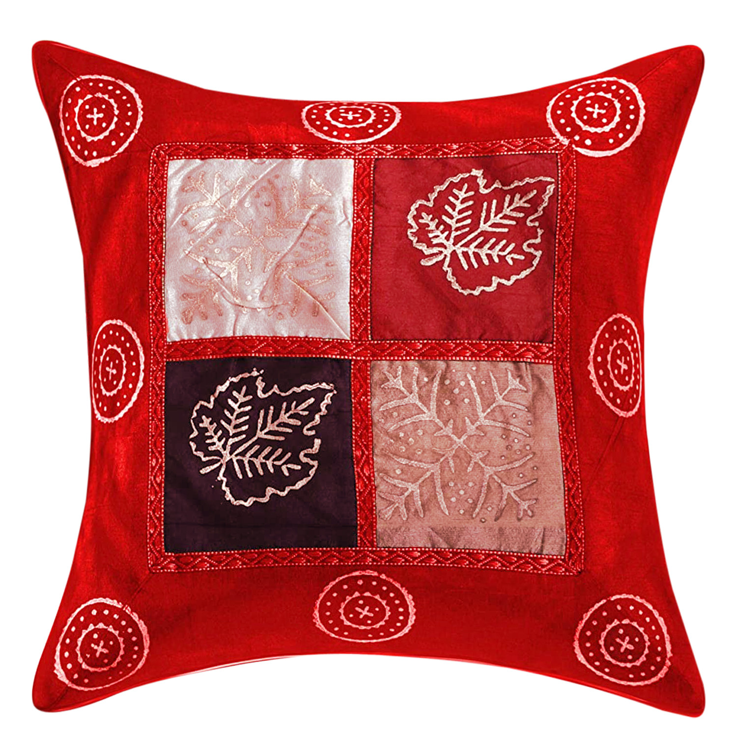 Kuber Industries Printed Soft Decorative Square Throw Pillow Cover, Cushion Covers, Pillow Case For Sofa Couch Bed Chair 16x16 Inch-(Maroon)-HS_38_KUBMART21727