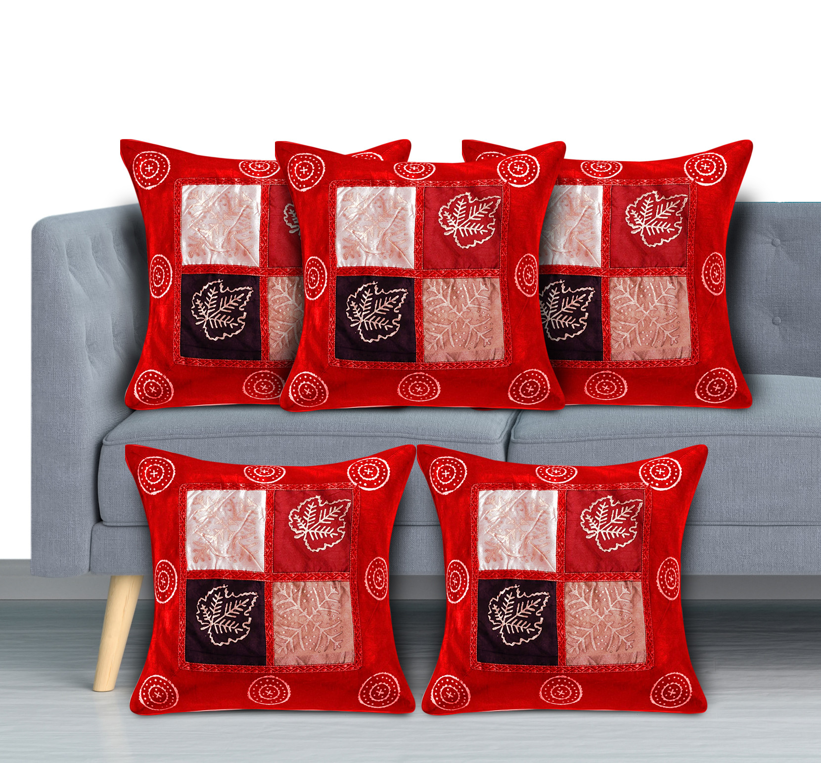 Kuber Industries Printed Soft Decorative Square Throw Pillow Cover, Cushion Covers, Pillow Case For Sofa Couch Bed Chair 16x16 Inch-(Maroon)-HS_38_KUBMART21727
