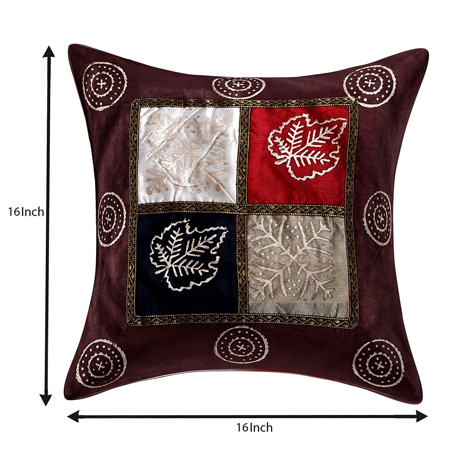 Kuber Industries Printed Soft Decorative Square Throw Pillow Cover, Cushion Covers, Pillow Case For Sofa Couch Bed Chair 16x16 Inch-(Brown)-HS_38_KUBMART21731