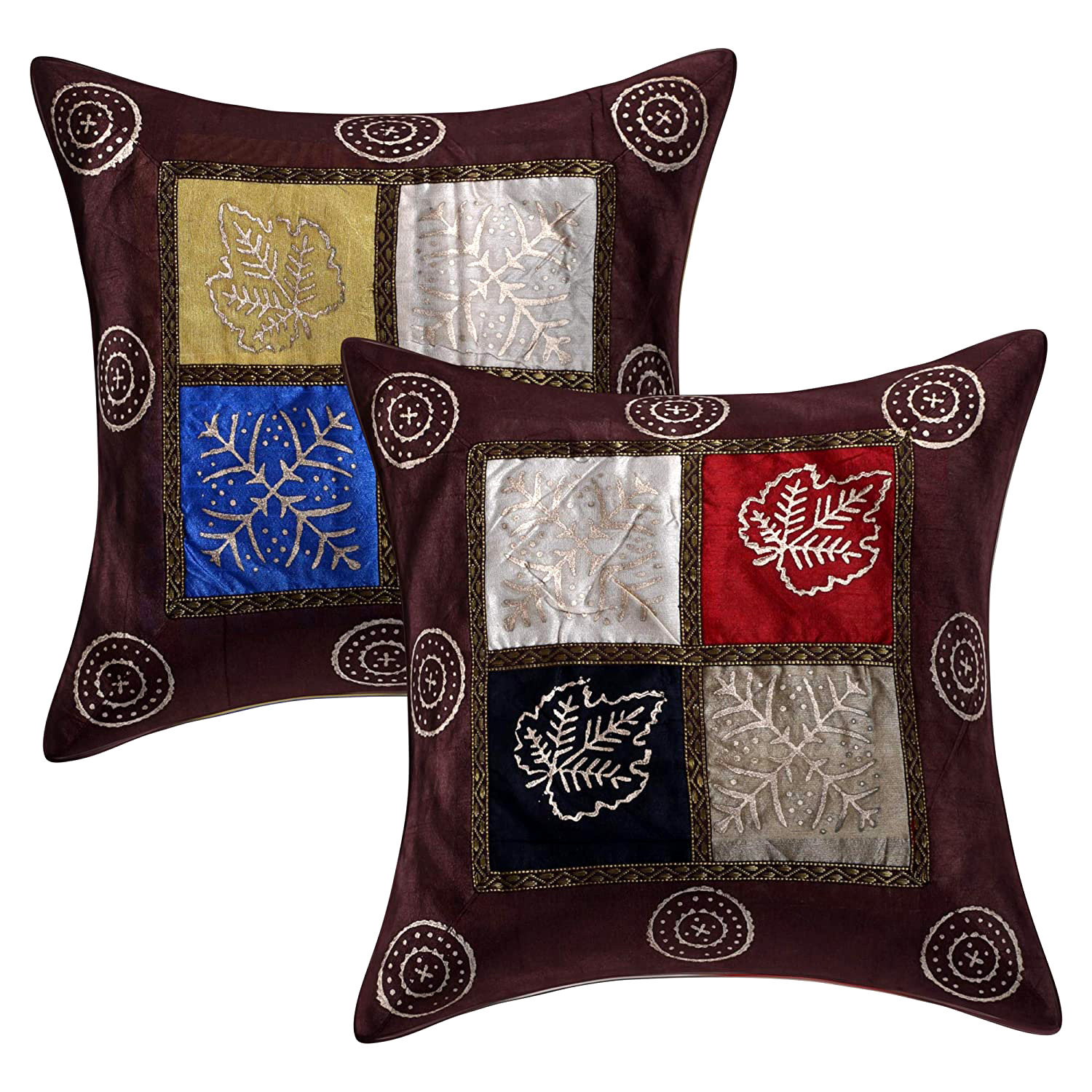 Kuber Industries Printed Soft Decorative Square Throw Pillow Cover, Cushion Covers, Pillow Case For Sofa Couch Bed Chair 16x16 Inch-(Brown)-HS_38_KUBMART21731