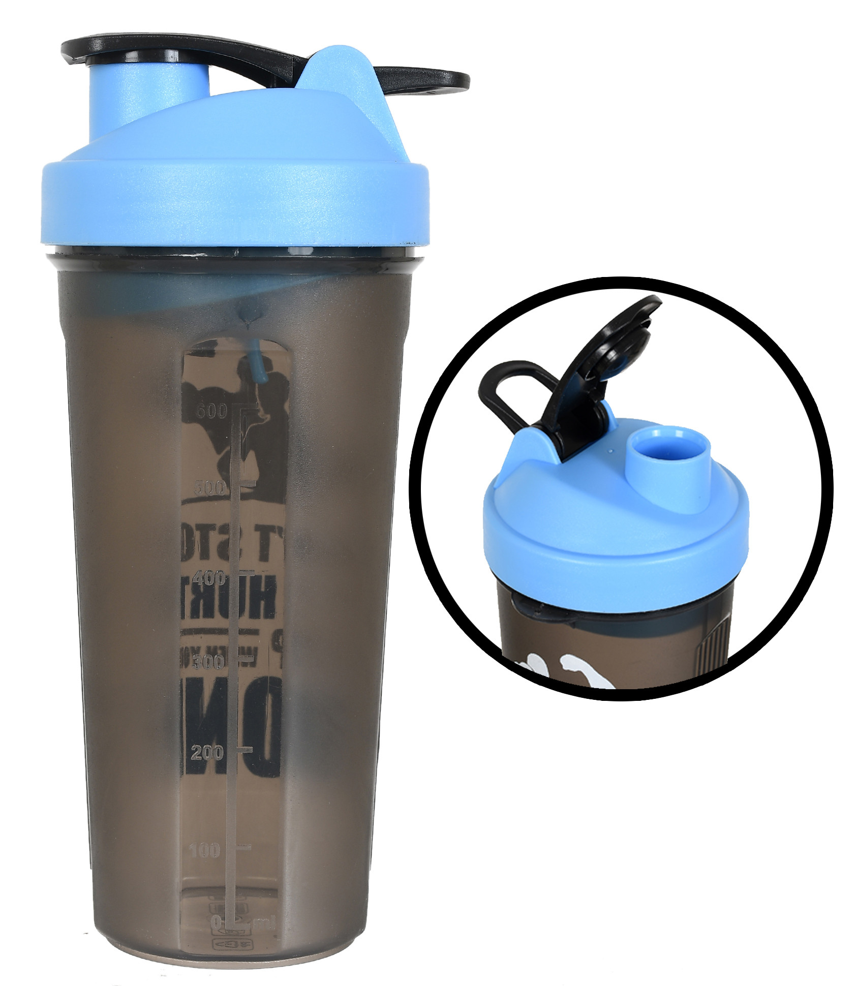 Kuber Industries Protein Shaker - 800 ml for Whey Proteins, and Preworkouts, 100% Leak Proof (Blue)