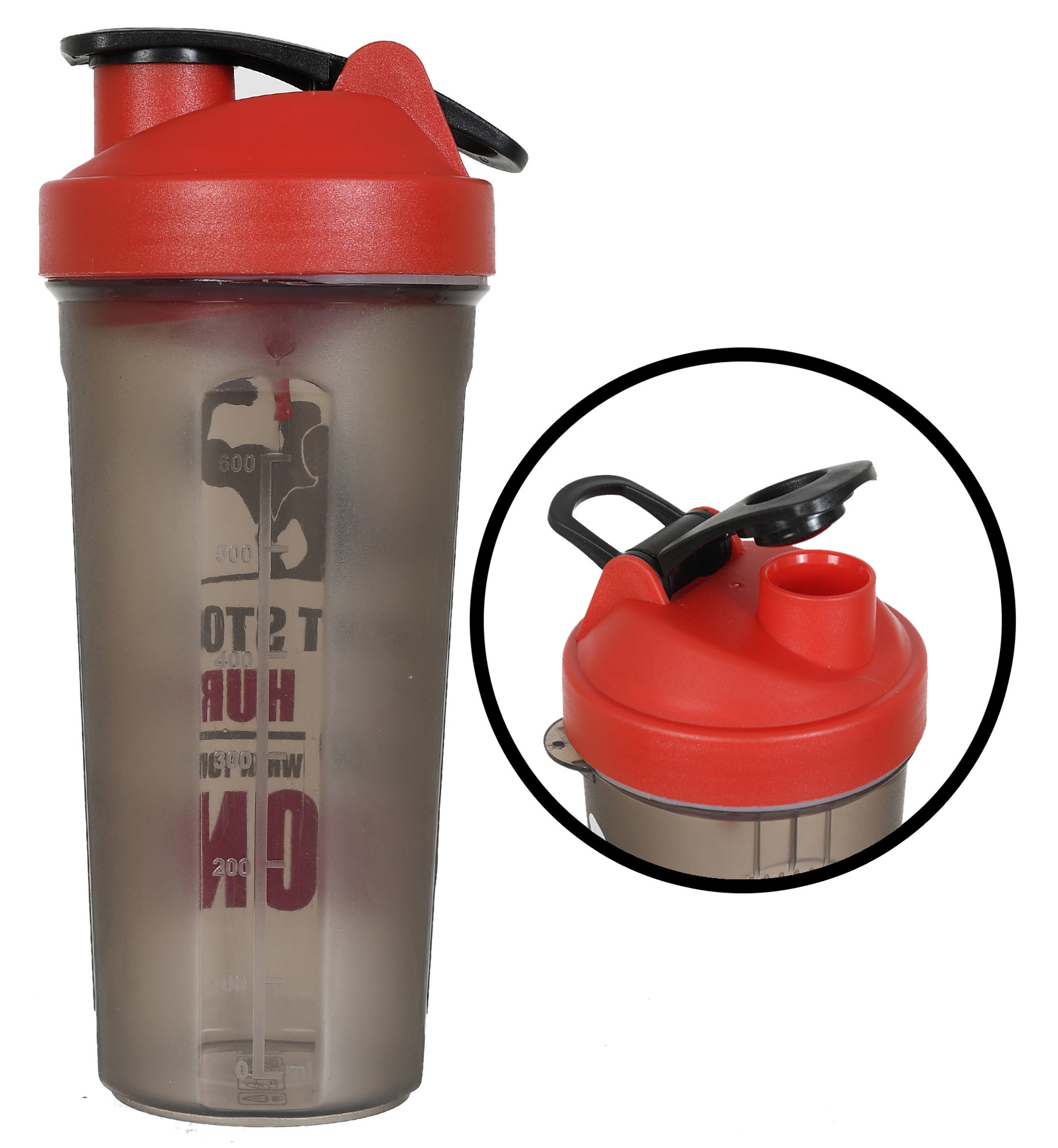 Kuber Industries Protein Shaker - 800 ml for Whey Proteins, and Preworkouts, 100% Leak Proof (Red)