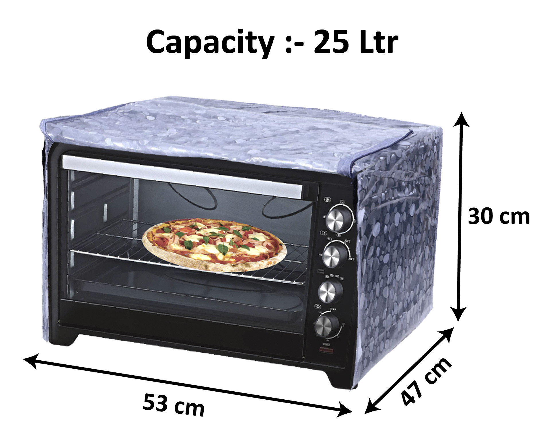 Kuber Industries PVC 3D Printed Microwave Oven Cover,25 Ltr. (Grey)-HS43KUBMART26005