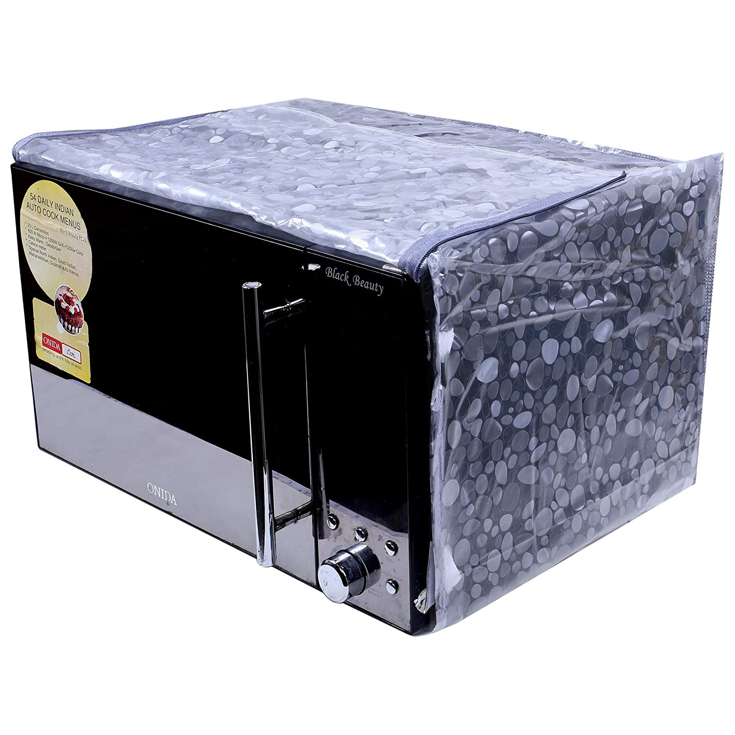 Kuber Industries PVC 3D Printed Microwave Oven Cover,30 Ltr. (Grey)-HS43KUBMART26007
