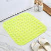 PVC Anti Skid Bathroom Mat with Suction Cups and Drain Holes | Multipurpose & Washable Shower and Bathtub Floor Mat for Home | Square Print - Green
