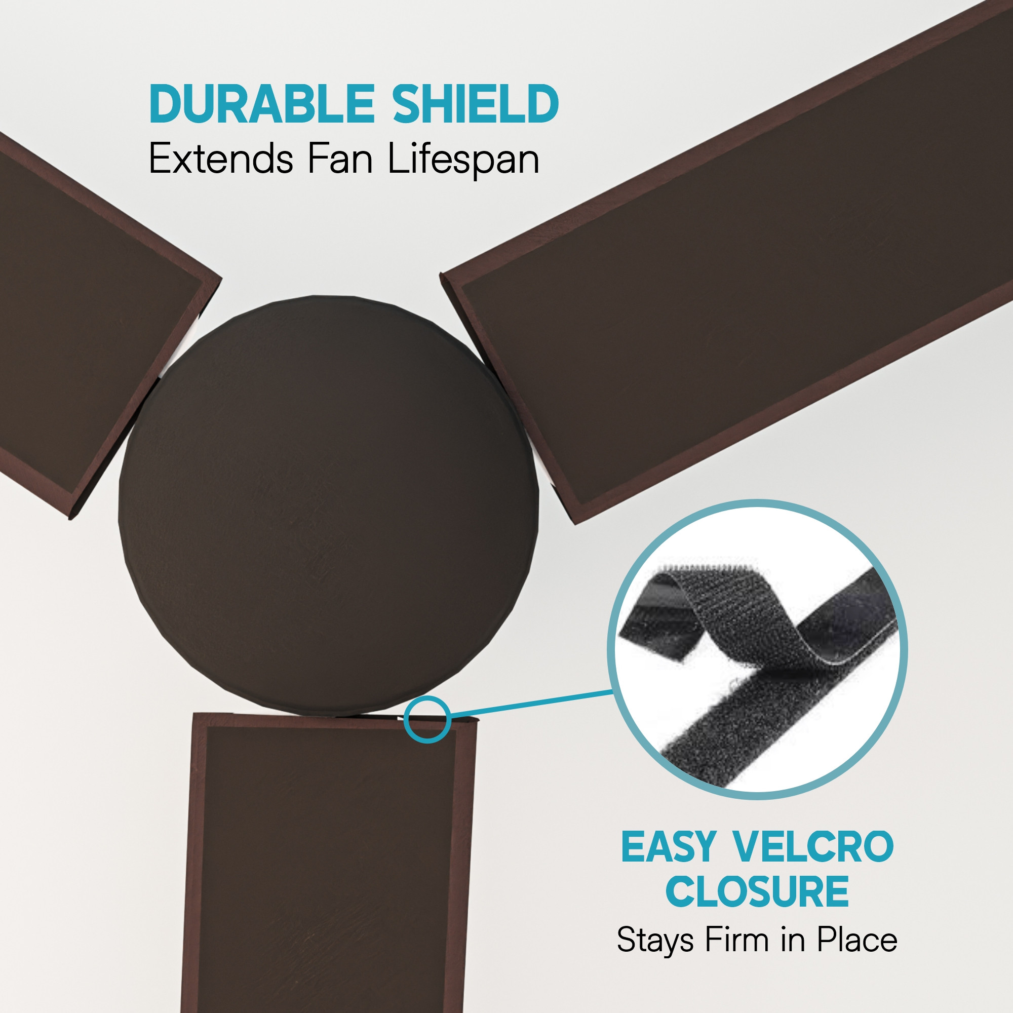 Kuber Industries PVC Ceiling Fan Cover Full Dustproof with attachable end closure  Fan Protector for 3 Blades and Center Cover  Plain - Brown