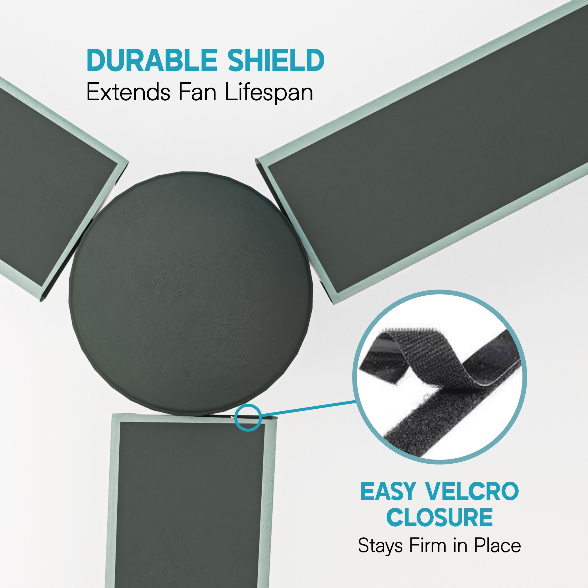 Kuber Industries PVC Ceiling Fan Cover Full Dustproof with attachable end closure  Fan Protector for 3 Blades and Center Cover  Plain - Grey