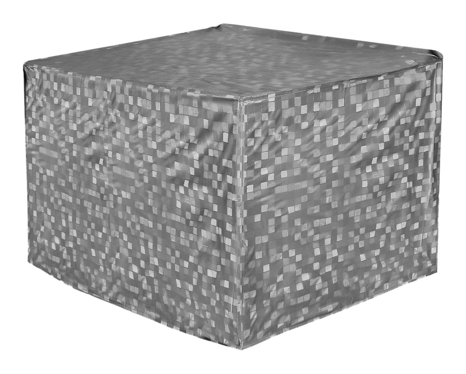 Kuber Industries PVC Check Print Dustproof Window A/C Cover For Outdoor For 1.5 Ton (Grey) 54KM3901