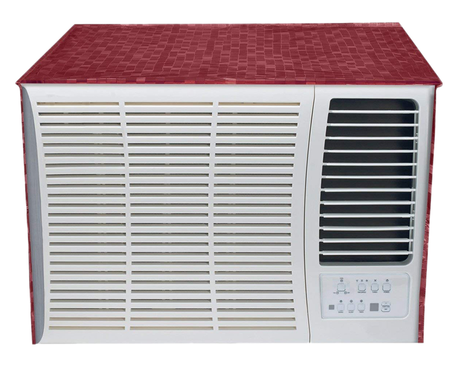 Kuber Industries PVC Check Print Dustproof Window A/C Cover For Outdoor For 1.5 Ton (Pink) 54KM3900